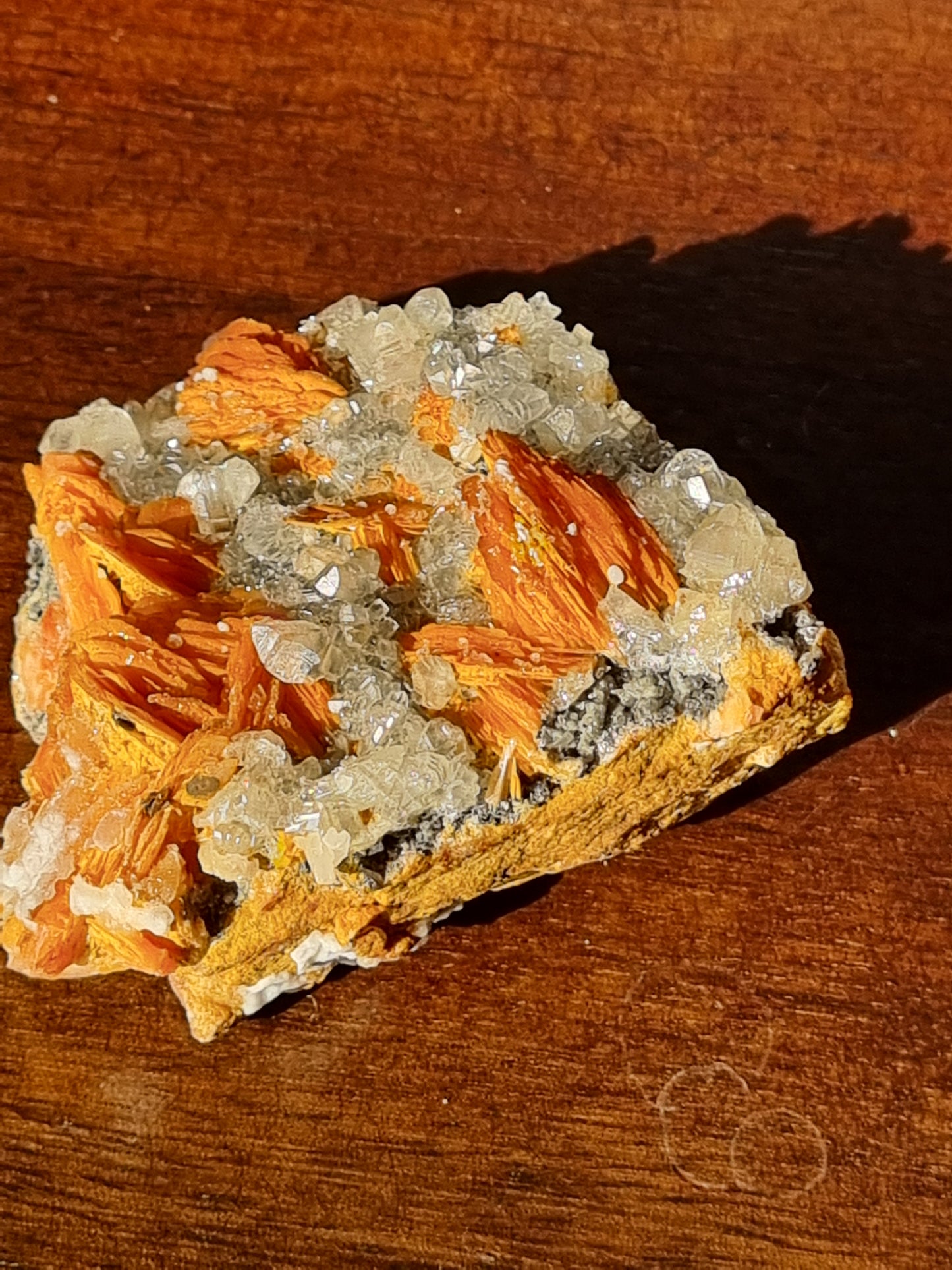 Cerussite and Baryte on a sandstone and Galena matrix