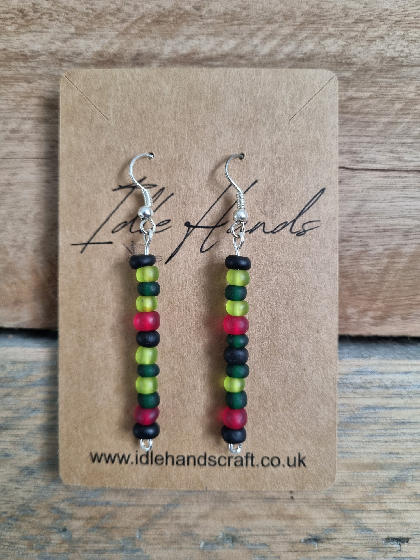Silver Plated Earrings with Matt Glass Beads