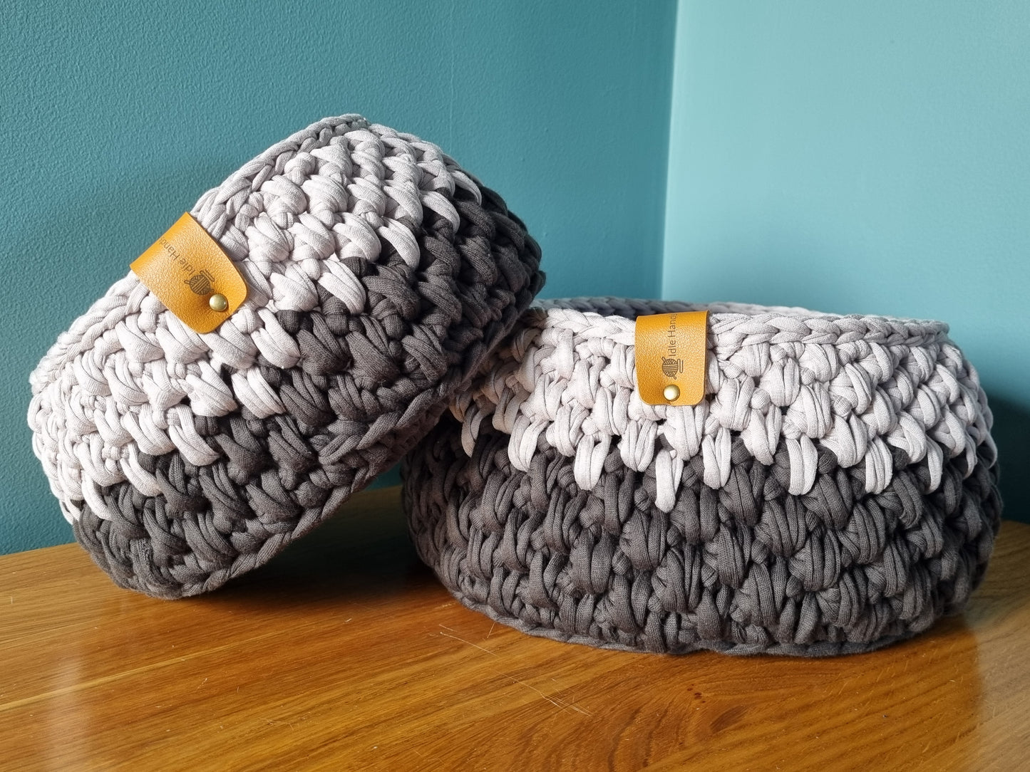 Pair of Crochet Baskets