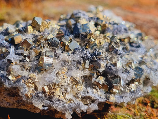 Galena, Pyrite and Needle Quartz