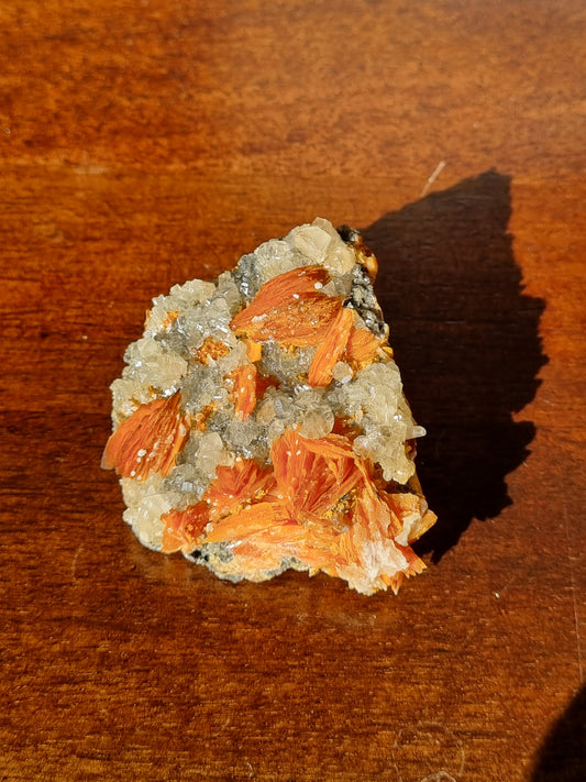 Cerussite and Baryte on a sandstone and Galena matrix