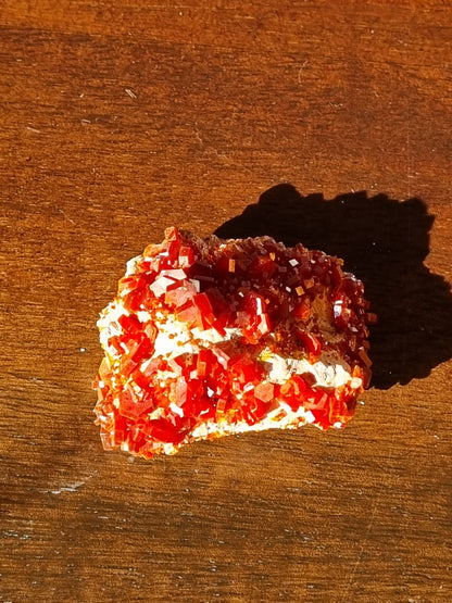 Vanadinite on Limestone