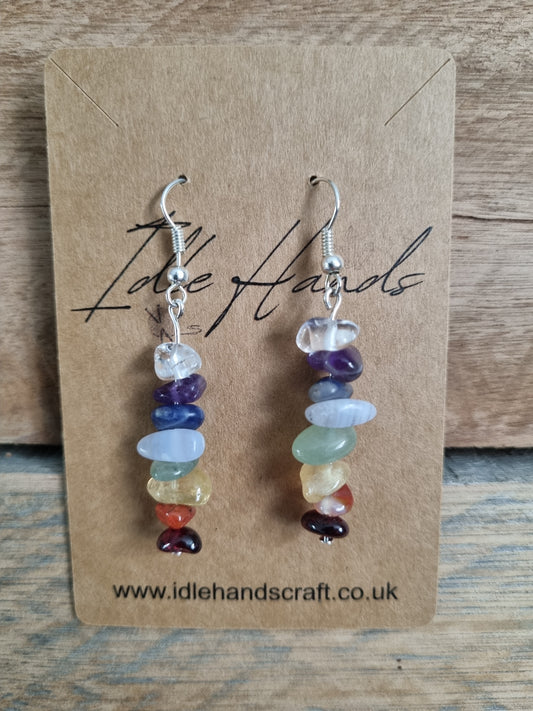 natural crystal "chakra" earrings