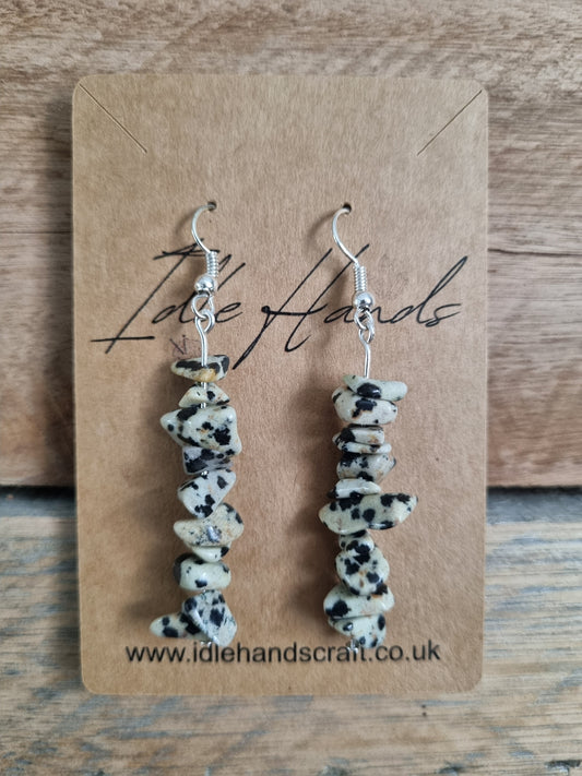 Natural Dalmatian Jasper Earrings