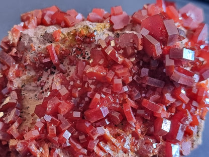 Vanadinite on Limestone