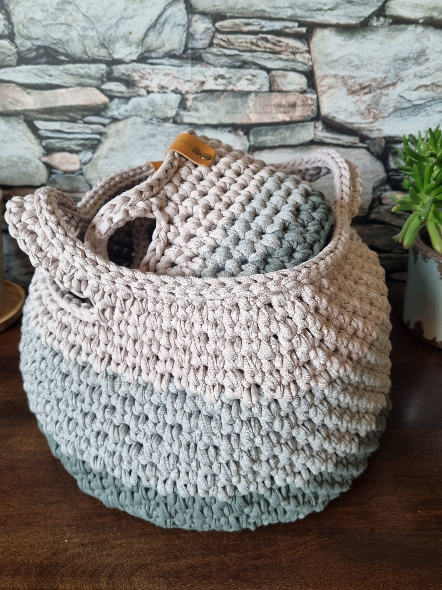 Pair of Crochet Baskets