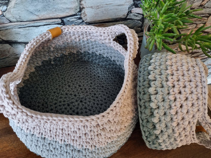 Pair of Crochet Baskets