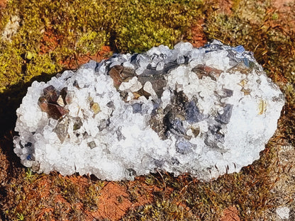 Quartz, Galena, Sphalerite and Pyrite cluster