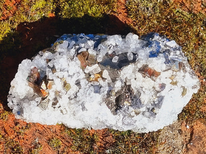 Quartz, Galena, Sphalerite and Pyrite cluster
