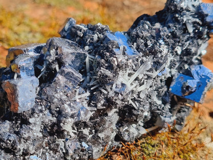 Silver Mirror Galena with Needle Quartz