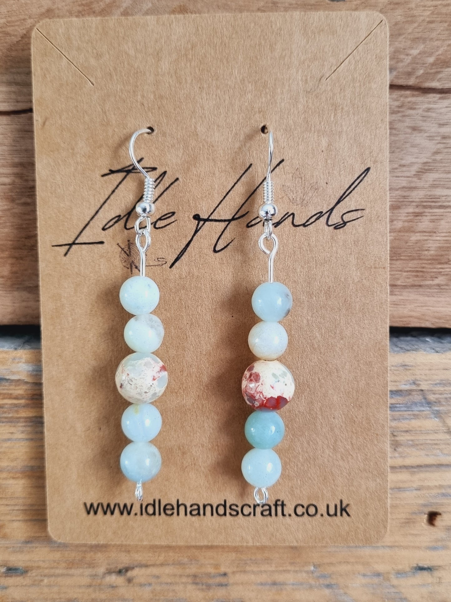 Silver plated Earrings with Natural Stones