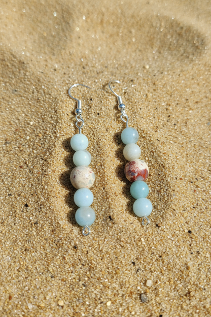 Silver plated Earrings with Natural Stones