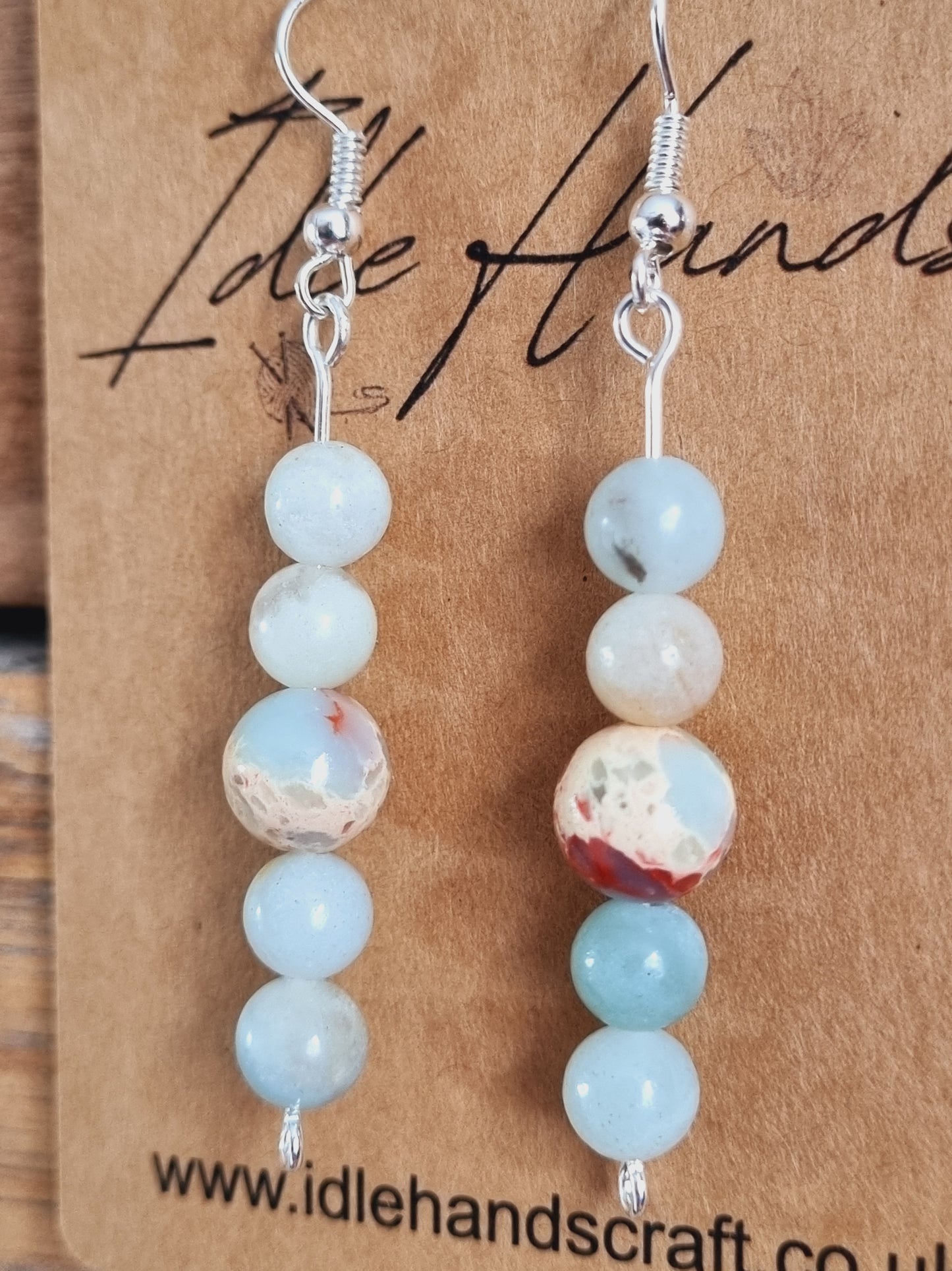 Silver plated Earrings with Natural Stones