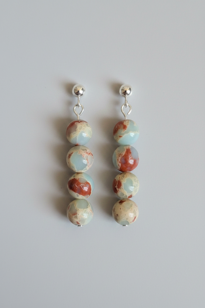 Silver Plated Earrings with Natural Stones