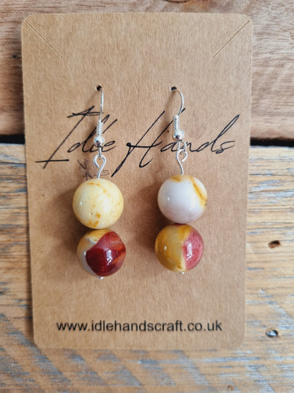 Mookaite Earrings and Bracelet Set