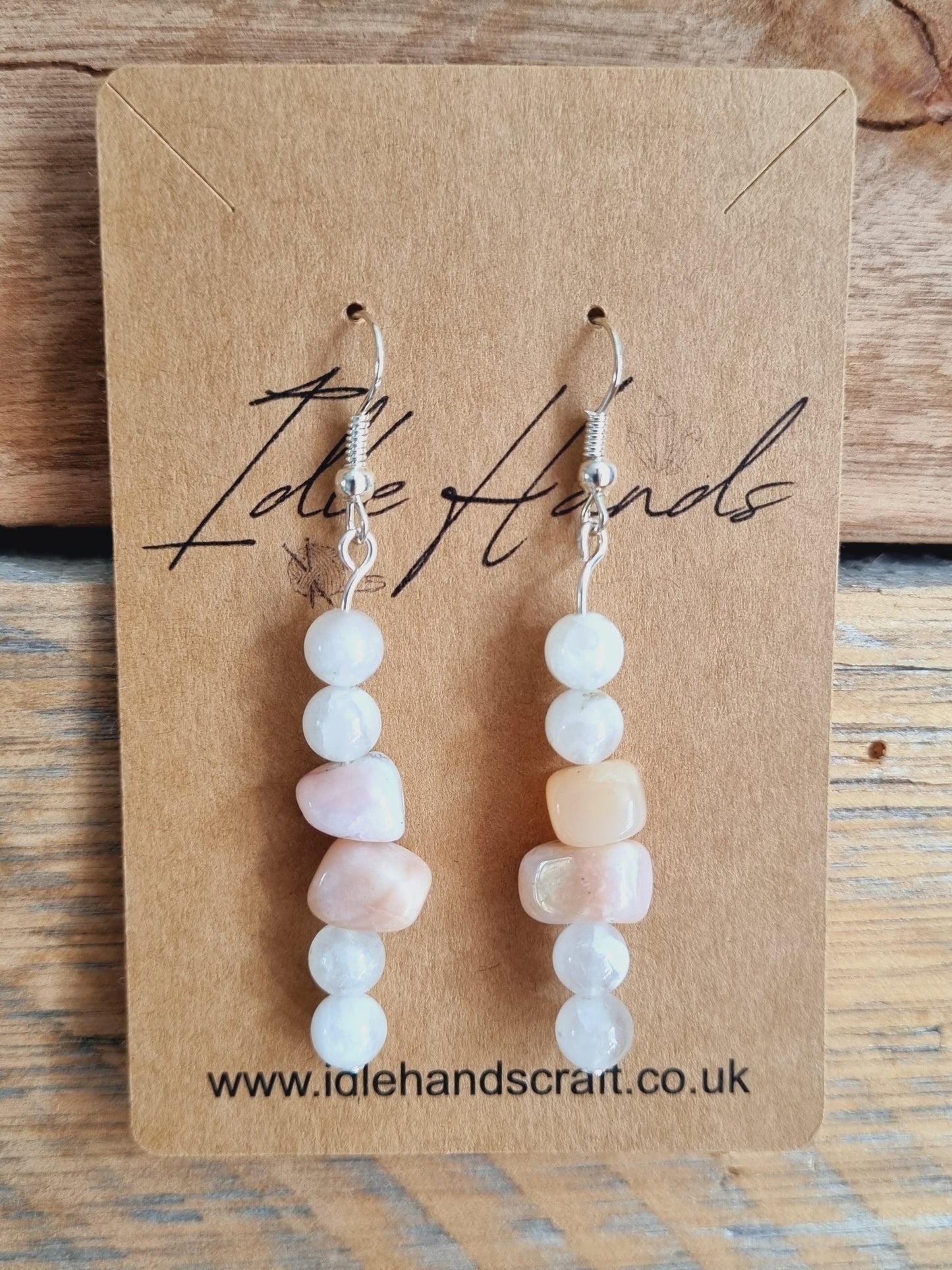 Silver Plated Earrings with Natural Stones