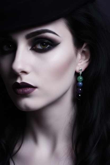 Silver Plated Earrings with Natural Stones
