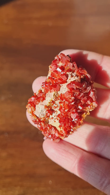 Vanadinite on Limestone